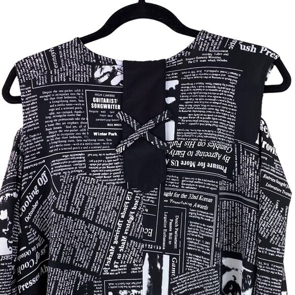 IC by Connie K Art to Wear Jump Suit Size XL Newspaper Print Funky - Picture 5 of 12